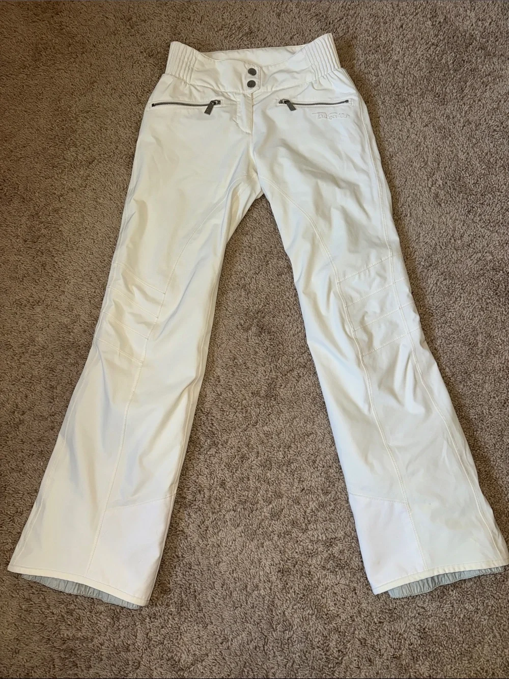 Tony Sailer Women's White Ski/Snowboard Pants with Zip Pockets size 34